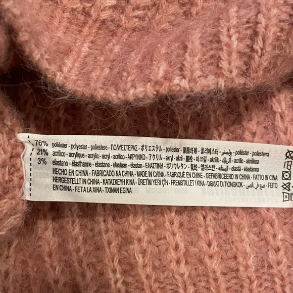 Zara Pink Balloon Sleeve High Neck Sweater NWT - Picture 7 of 7